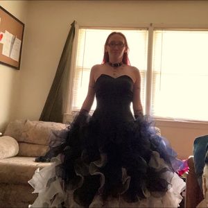 Lace up ombré ball gown/ prom dress/ wedding dress